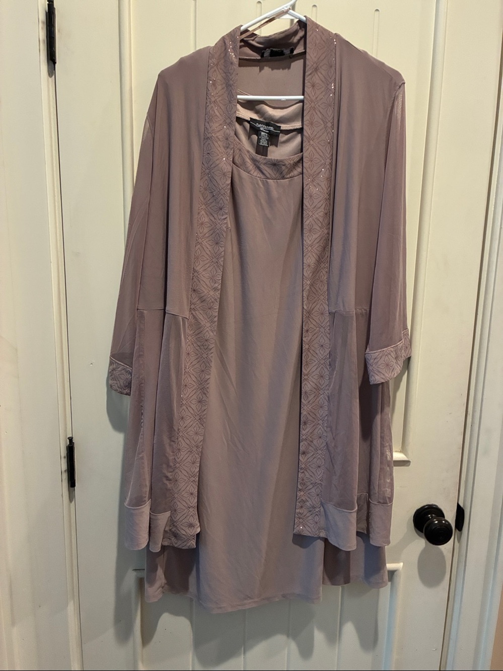 R&M Richards Mauve Layered 2 Piece Dress and Jacket SZ 20W